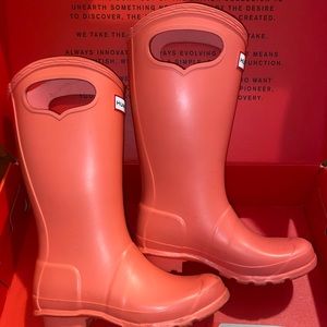 Hunter Original Kids Grab Handle Rain Boots Pink